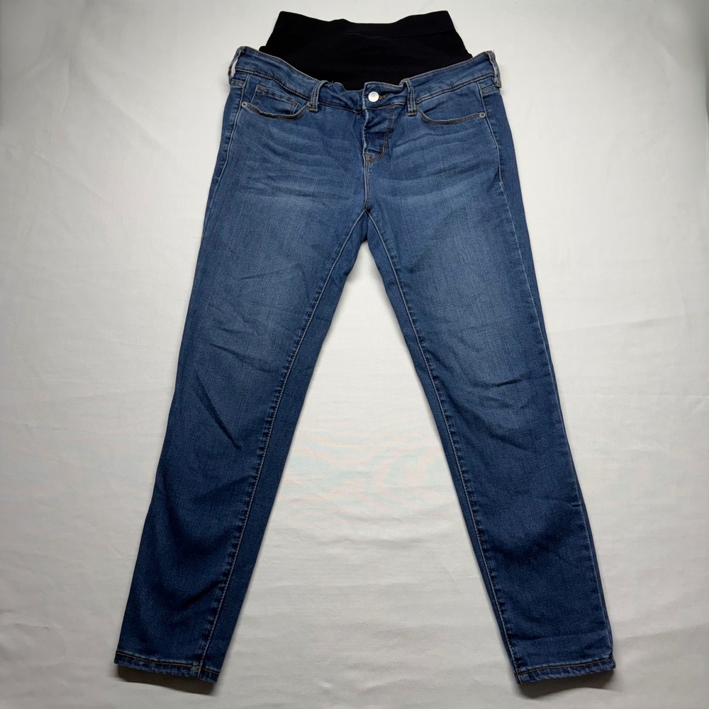 BLANQI Maternity Skinny Jeans Over Belly Panel Stretch Denim Ankle Comfort